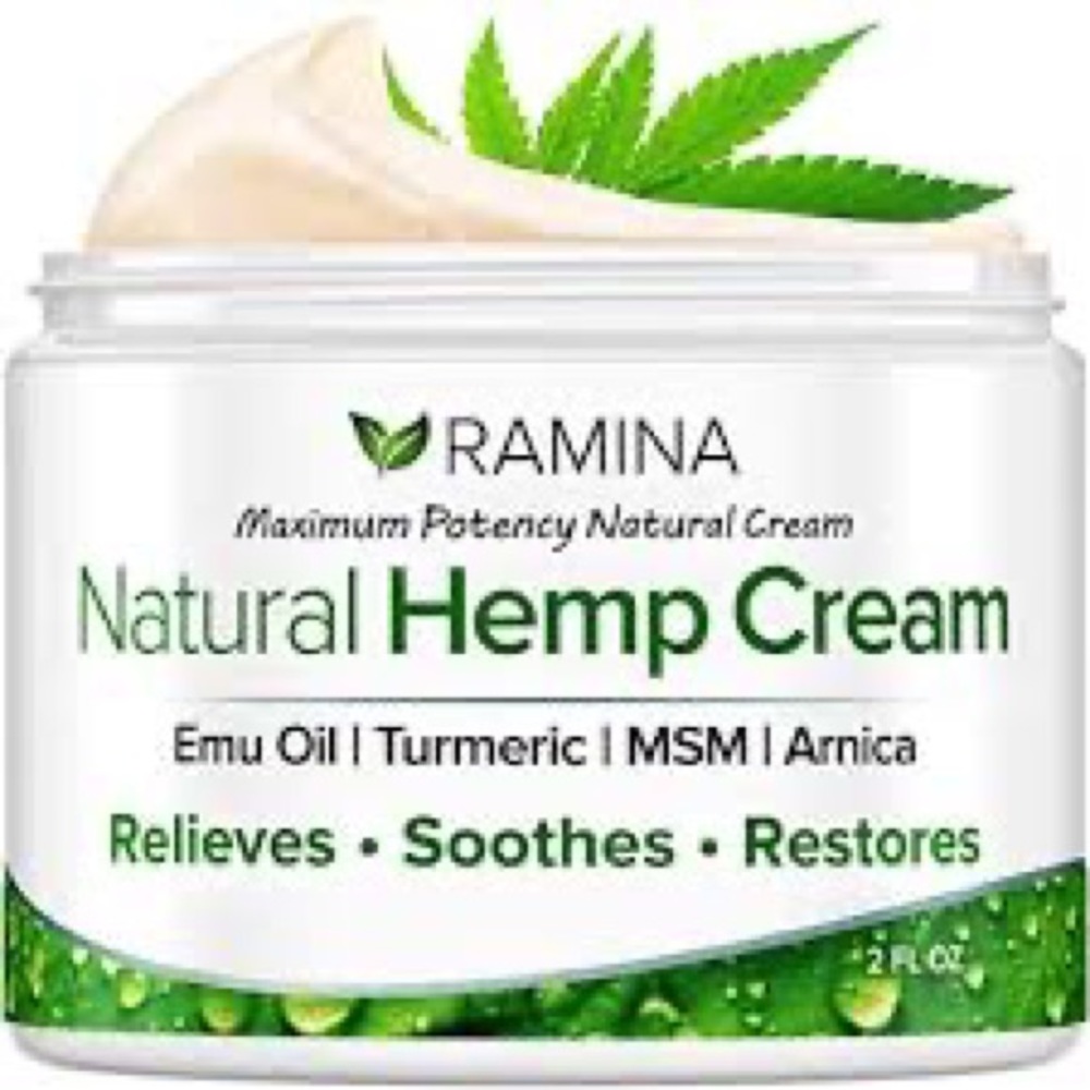 Ramina Natural Hеmp Extract Cream with Emu Oil, Tumeric, MSM & Arnica - Non-GMO